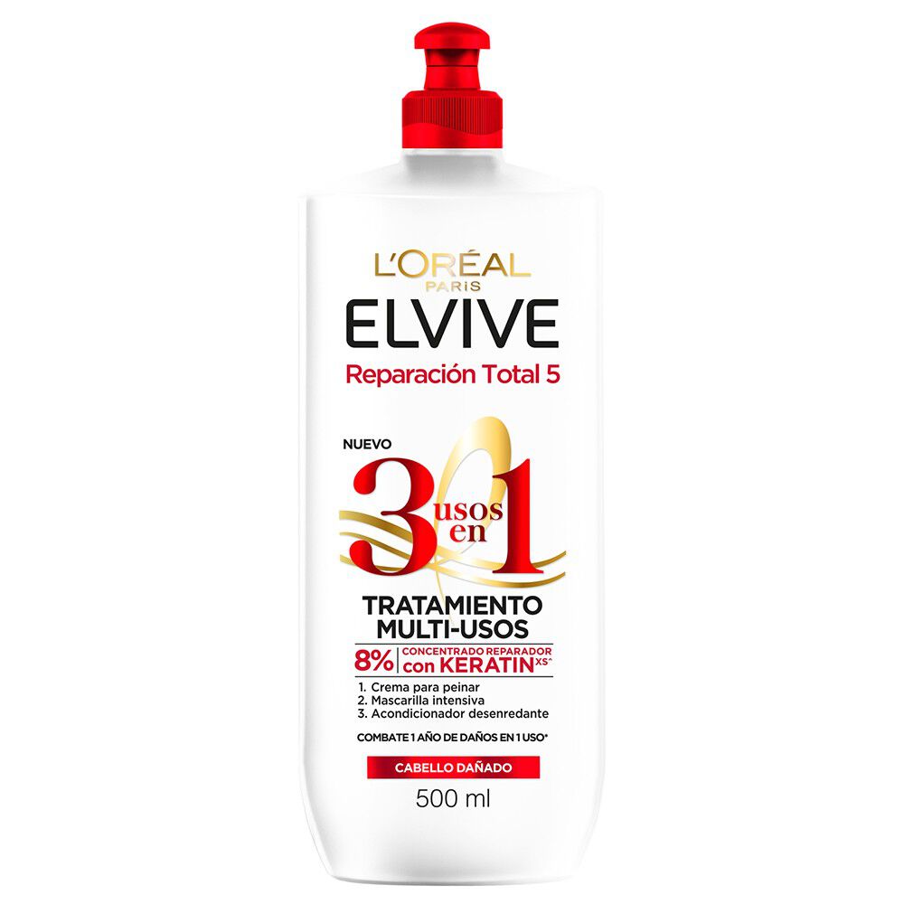 Tratamiento-Capilar-Multi-Usos-3-En-1-Elvive-L'Oreal-Paris-Reparaci&oacute;n-Total-5-X500Ml-imagen-1