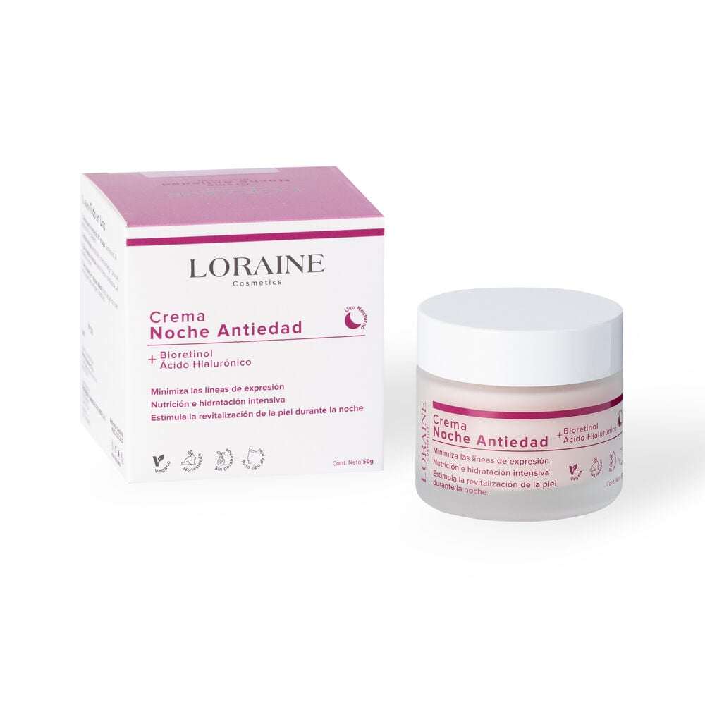 Crema-Noche-Loraine-Cosmetics-Antiedad-Bioretinol-+-Acido-Hialuronico-Pote-por-50Gr-imagen-3