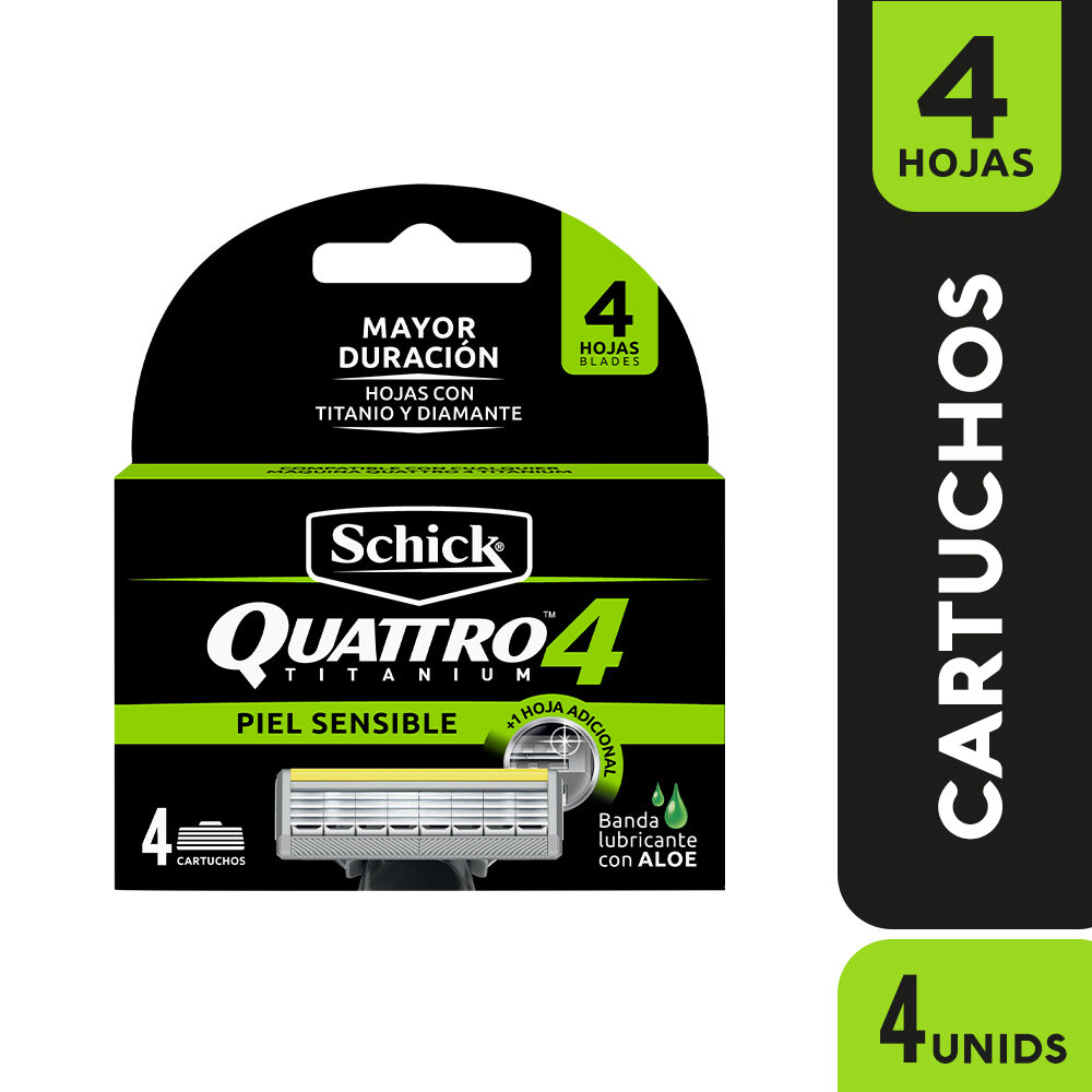 Repuesto Cuchilla Afeitar Schick Sobre X 4 Quattro4 Titanium Sensitive
