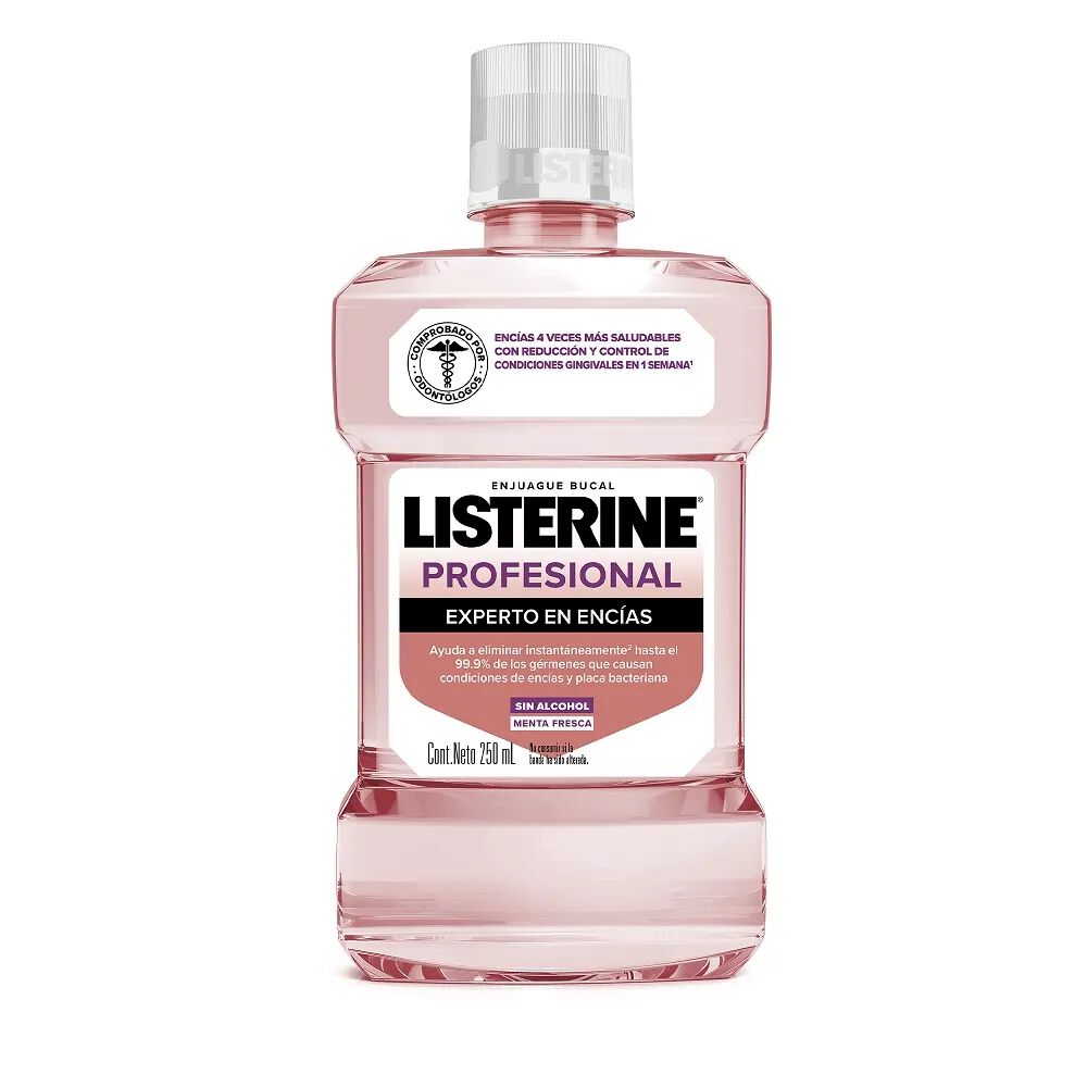 Enjuague Bucal Listerine Profesional Experto En Encias Frasco 250Ml Menta Fresca