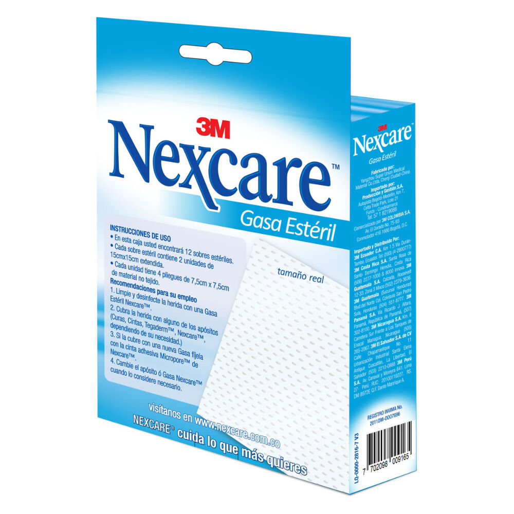 Gasa-Estéril-Ultra-Absorbente-Nexcare-Caja-X-12-Sobres-X-2-imagen-2