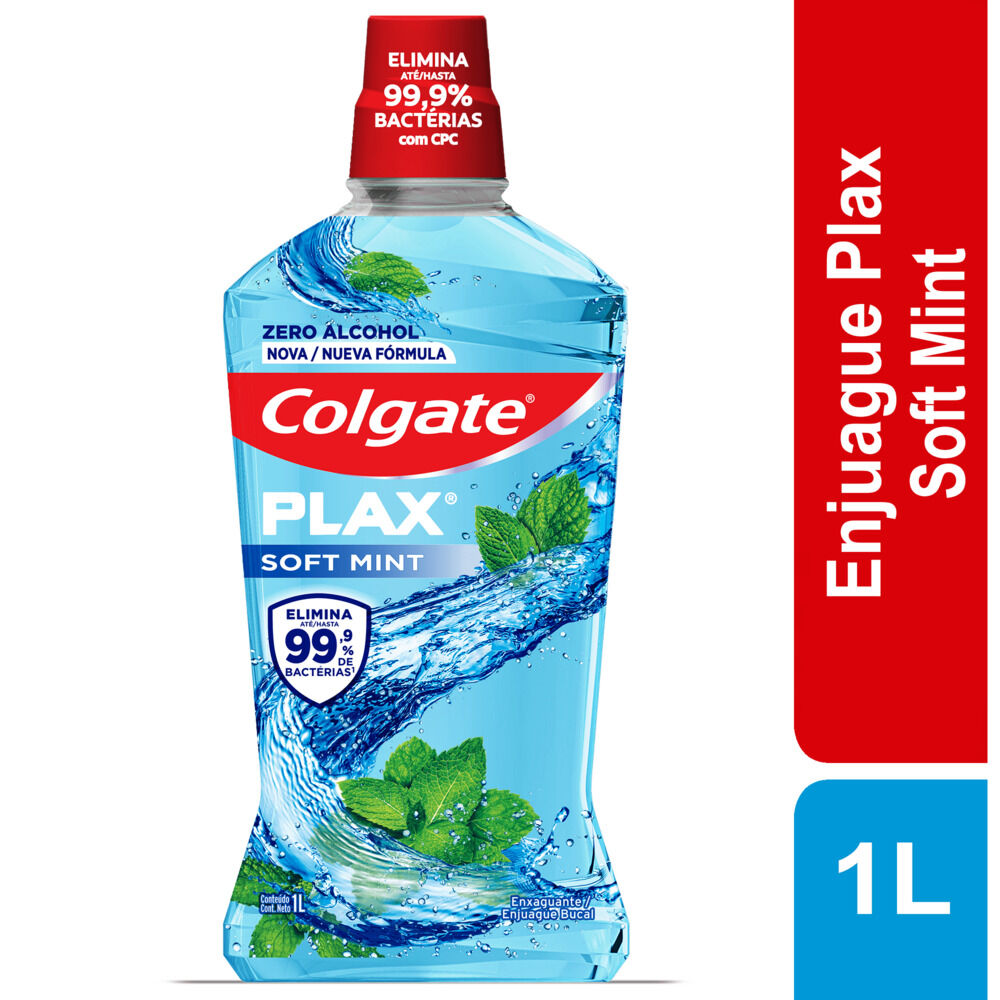 Enjuague Bucal Soft Mint Colgate Plax Frasco X 1000Ml