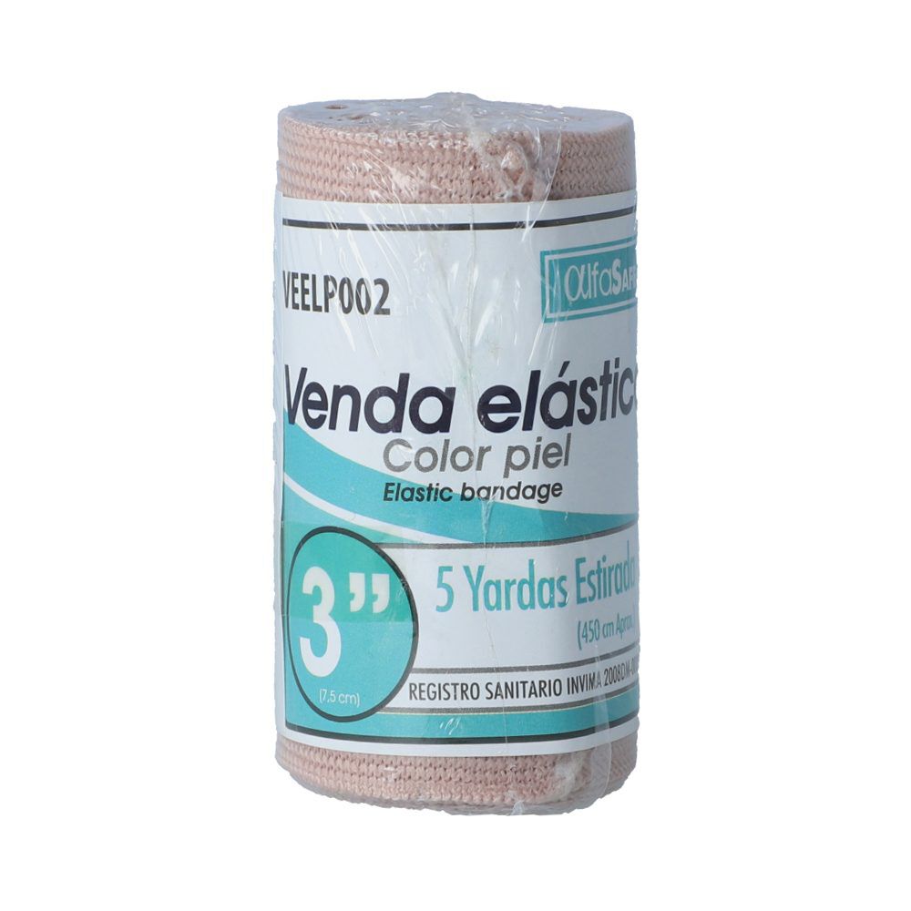Alfa Safe Venda Elastica Color Piel Rollo X 3 Pulg X 5Yd Ref Veelp002