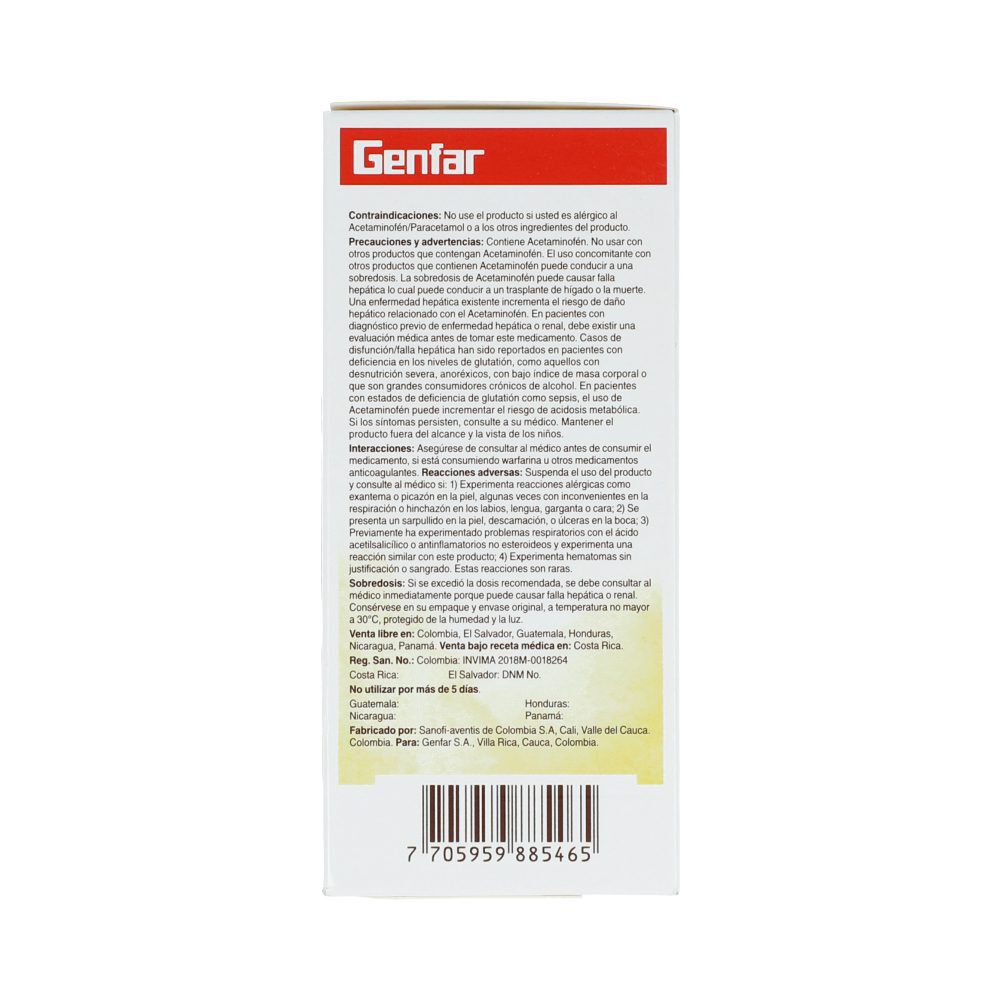 Acetaminofén Kids 32Mg/Ml Jarabe Frasco X 90Ml Genfar