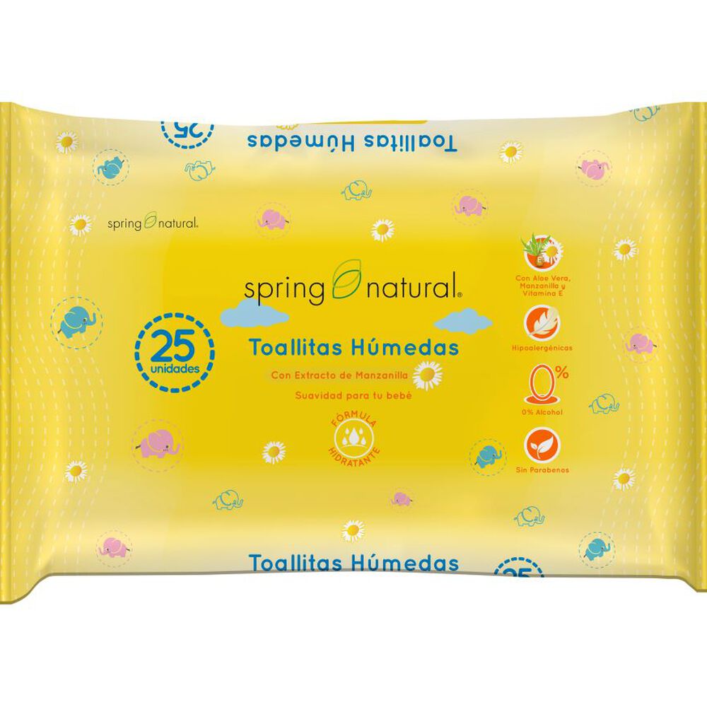 Toallitas-Humedas-Spring-Natural-Con-Extracto-De-Manzanilla-Paquete-X-25Unidad-imagen