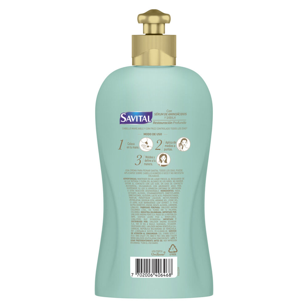 Crema-Para-Peinar-Savital-Restauracion-Profunda-Frasco-X-275Ml-imagen-2
