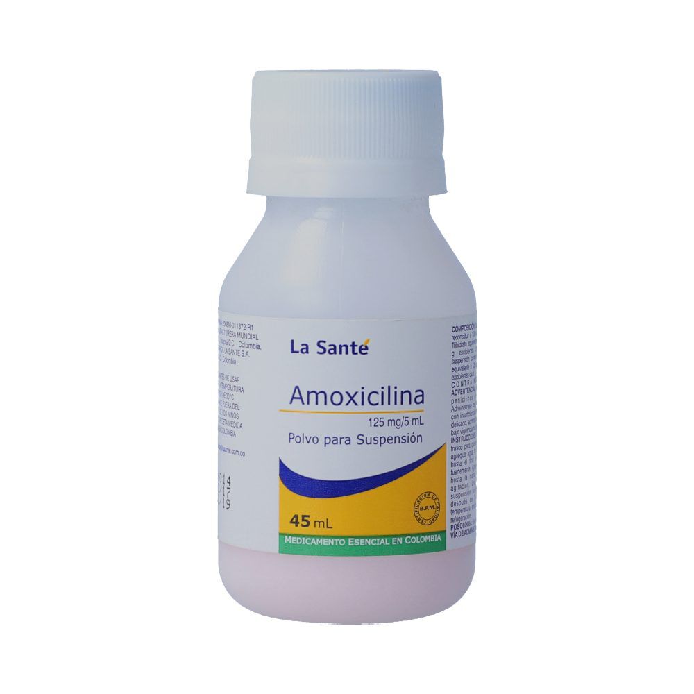 Amoxicilina 125Mg/5mL(2.5%) Suspensión Oral La Santé Frasco X 45mL