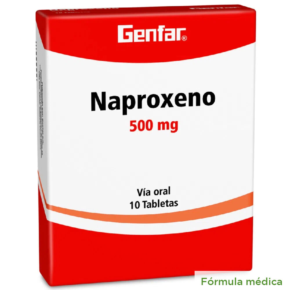 Naproxeno 500Mg Tabletas Caja X 10 Genfar