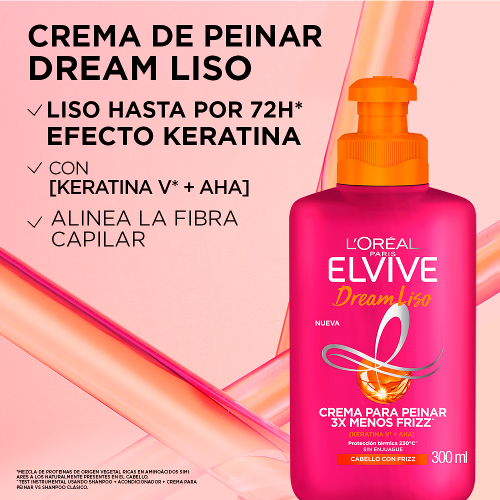 Crema-Para-Peinar-Elvive-Loreal-Paris-Dream-Liso-Frasco-por-300Ml-imagen-2