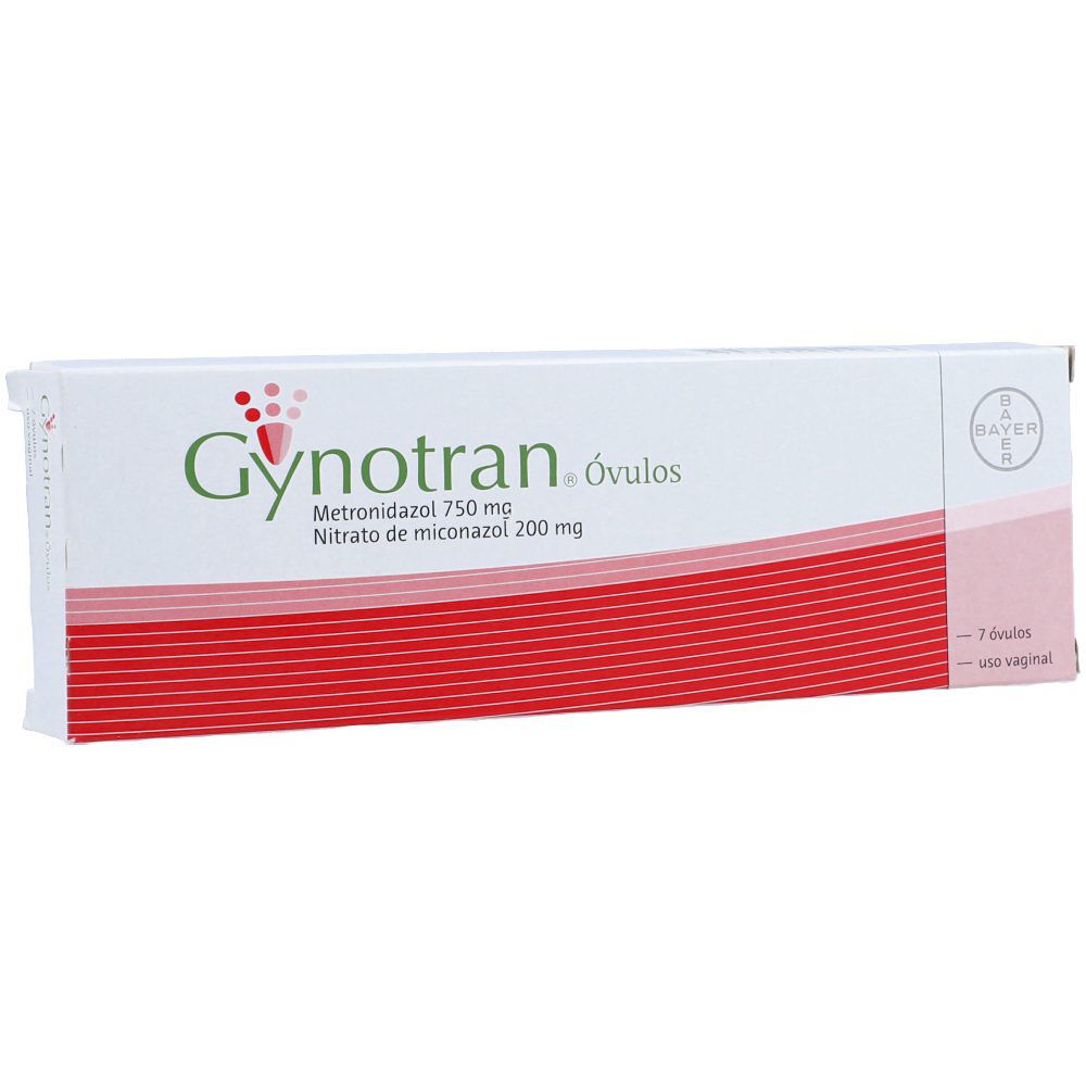 Gynotran Óvulos Uso Vaginal 750Mg+200Mg Caja X 7