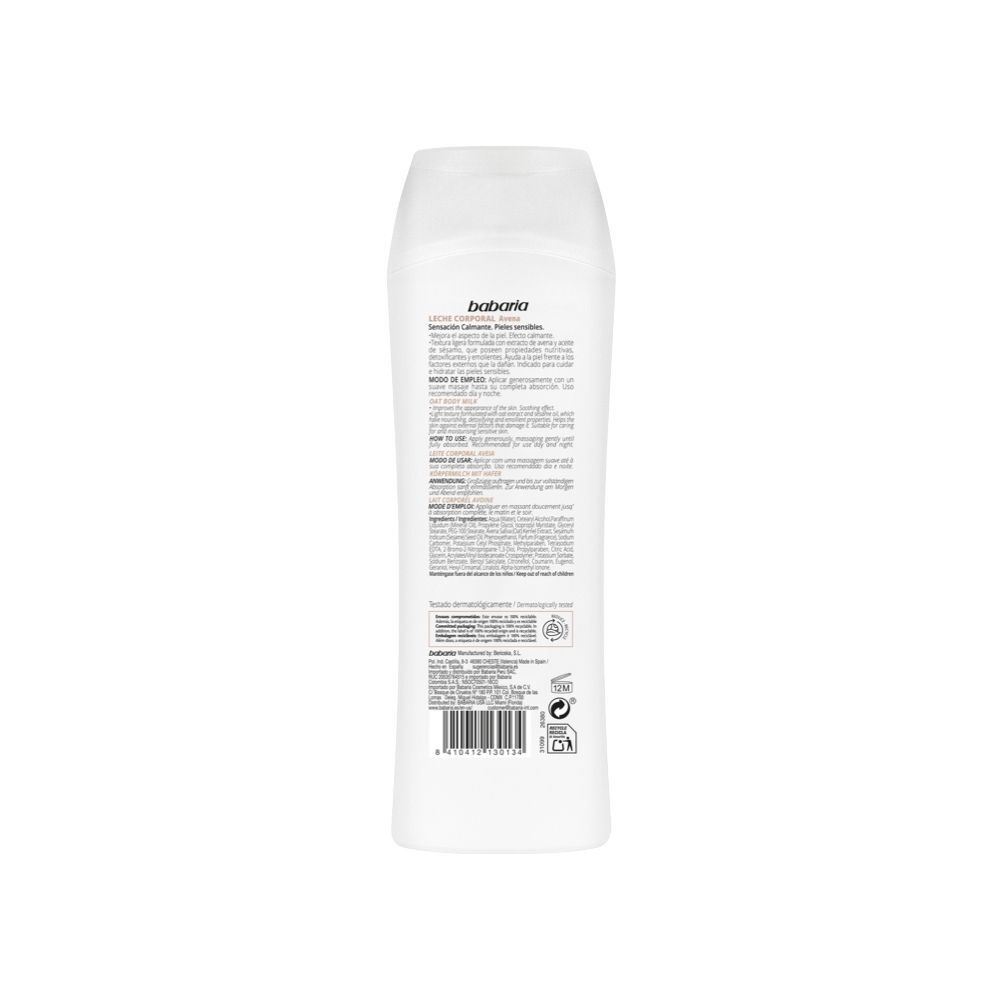 Leche-Corporal-Babaria-Calmante-Piel-Sensible-Frasco-X-400Ml-Avena-imagen-2