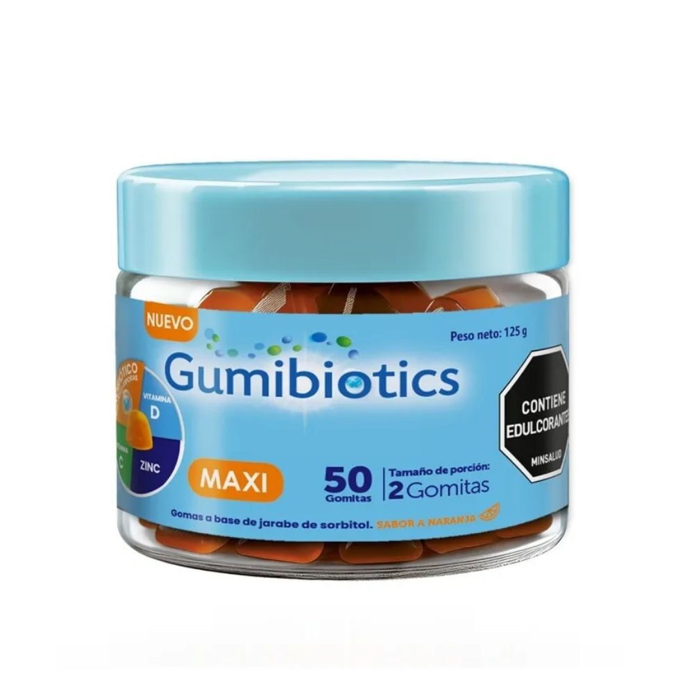 Gomas-De-Gelatina-Gumibiotics-Maxi-Frasco-X-50-Naranja-imagen