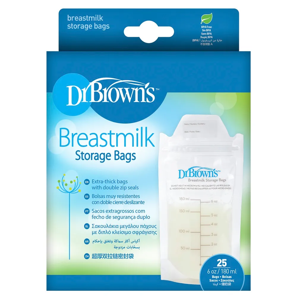 Bolsa Para Leche Materna Dr Brown'S Caja 25 Bolsa 6Onz