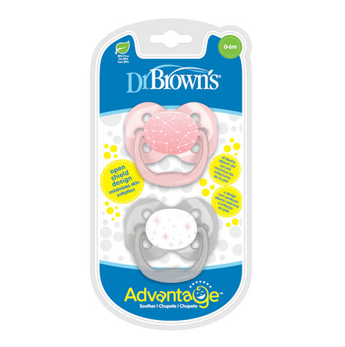 Chupo Dr Brown'S Advantage 0 A 6M Paquete 2 Unidades Rosa