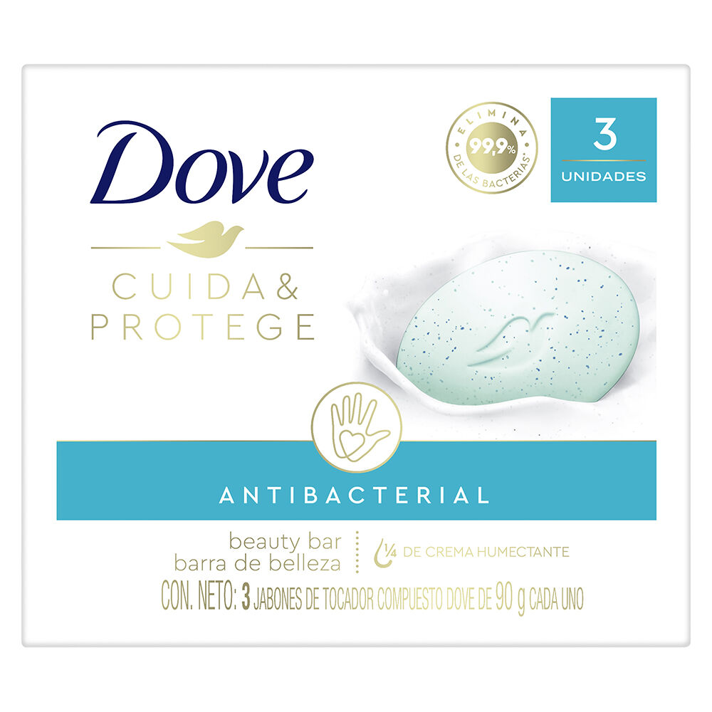 Jabon De Tocador Dove Antibacterial Cuida & Protege Caj X 3Bar X 90Gr