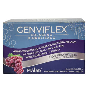 Colageno-Hidrolizado-Genviflex-Con-Resveratrol-Y-Citrato-De-Calcio-Caja-X-30Sobre-X-10Gr-imagen