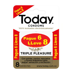 Promo-Preservativo-Triple-Pleasure-Pague-6-Lleve-8-Caja-por-8Sobre-Today-imagen