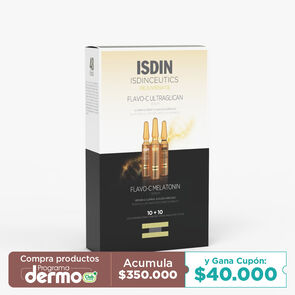 Isdinceutics-Flavo-C-Ultraglican-Serum-Antioxidante-Día-X-10-Ampollas-+-Flavo-C-Melatonin-Serum-Reparador-Noche-X-10-Ampollas-imagen