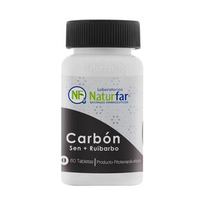 Carbon-Vegetal+Sen+Ruibarbo-Tableta-Frasco-X-60-imagen