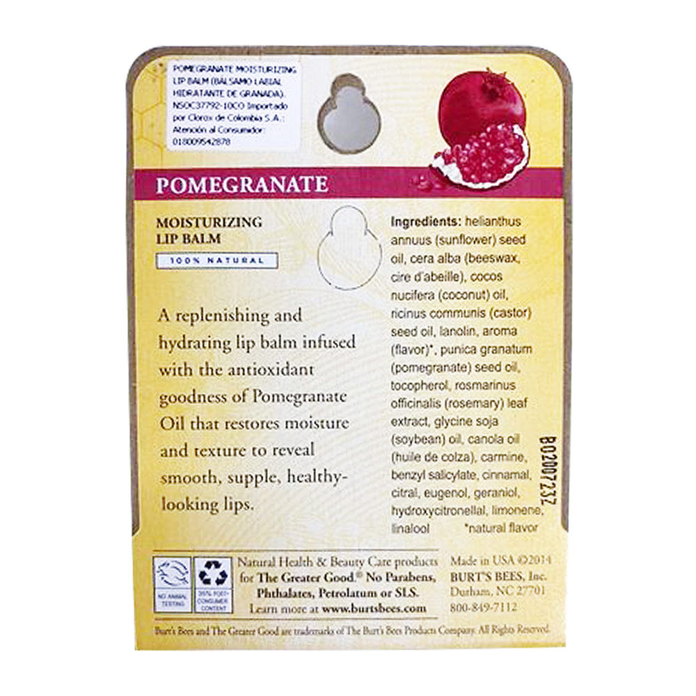 Labial-Lip-Balm-Pomegranate-Burst'S-Bees-Caja-X-1-Tubo-X-4.25Gr-imagen-2
