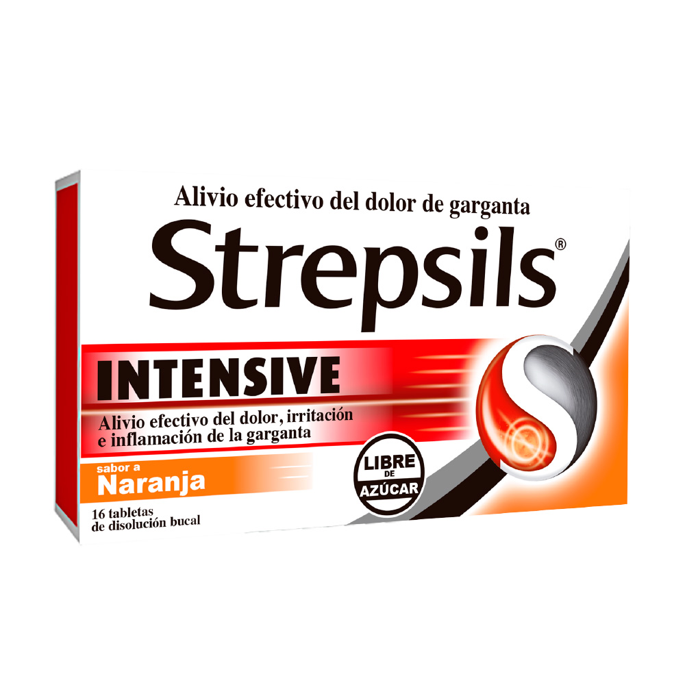 Strepsils Intensive Tabletas Masticables Caja X 16 Naranja