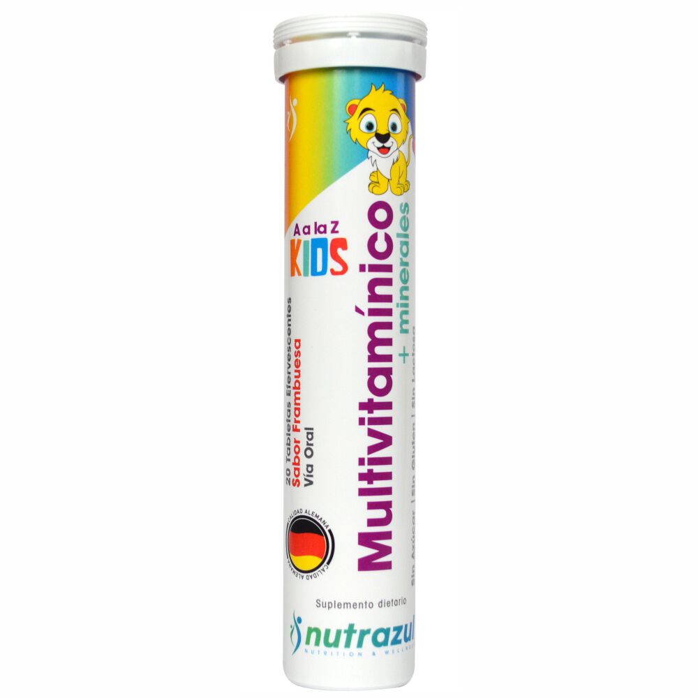 Suplemento Dietario Nutrazul Multivitaminas Kids Tubo X 20 Frambuesa