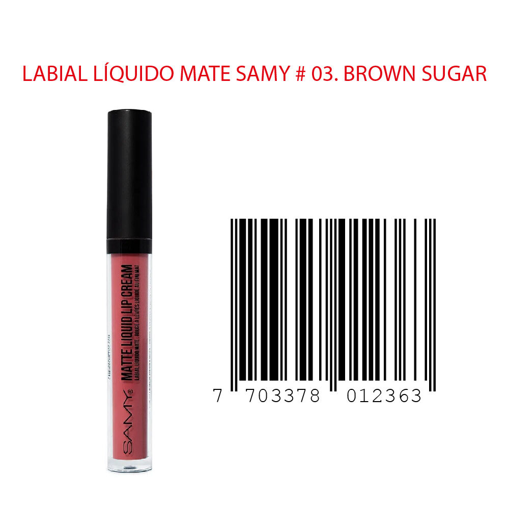 Labial-Liquido-Mate-Alta-Cobertura-Samy-Frasco-X-4Ml-03.-Brown-Sugar-imagen-3
