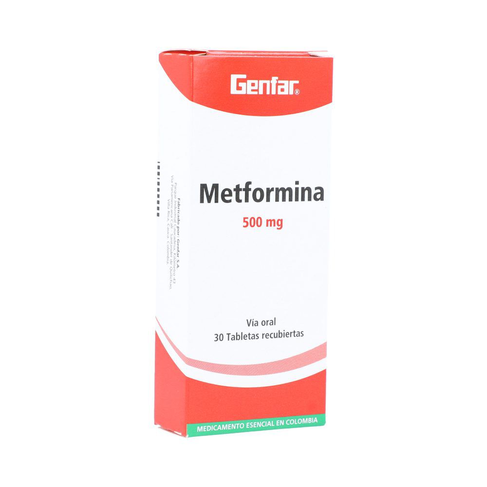 Metformina Tabletas Recubiertas 500Mg Caja X 30