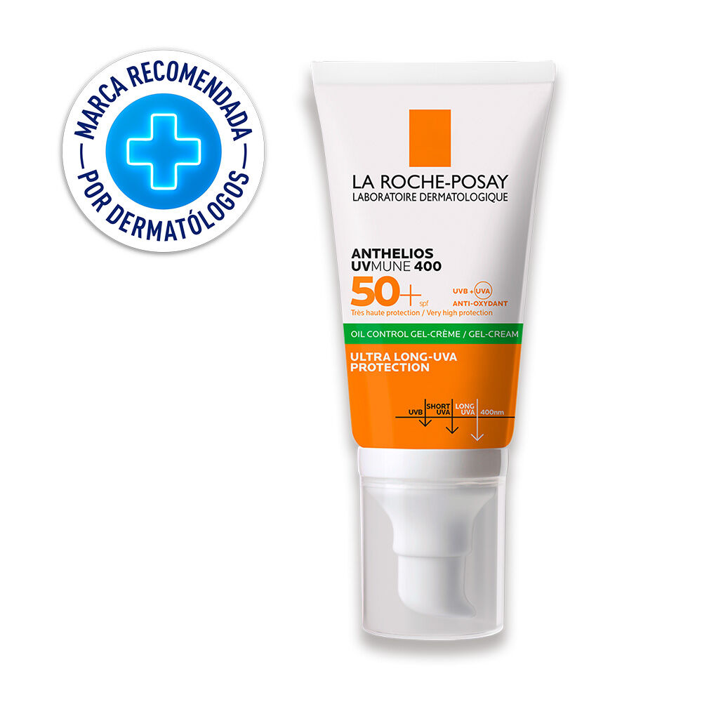 Protector-Solar-Anti-Brillo-Anthelios-Gel-Toque-Seco-Sin-Color-SPF-50+-Tubo-X-50-mL-imagen-1