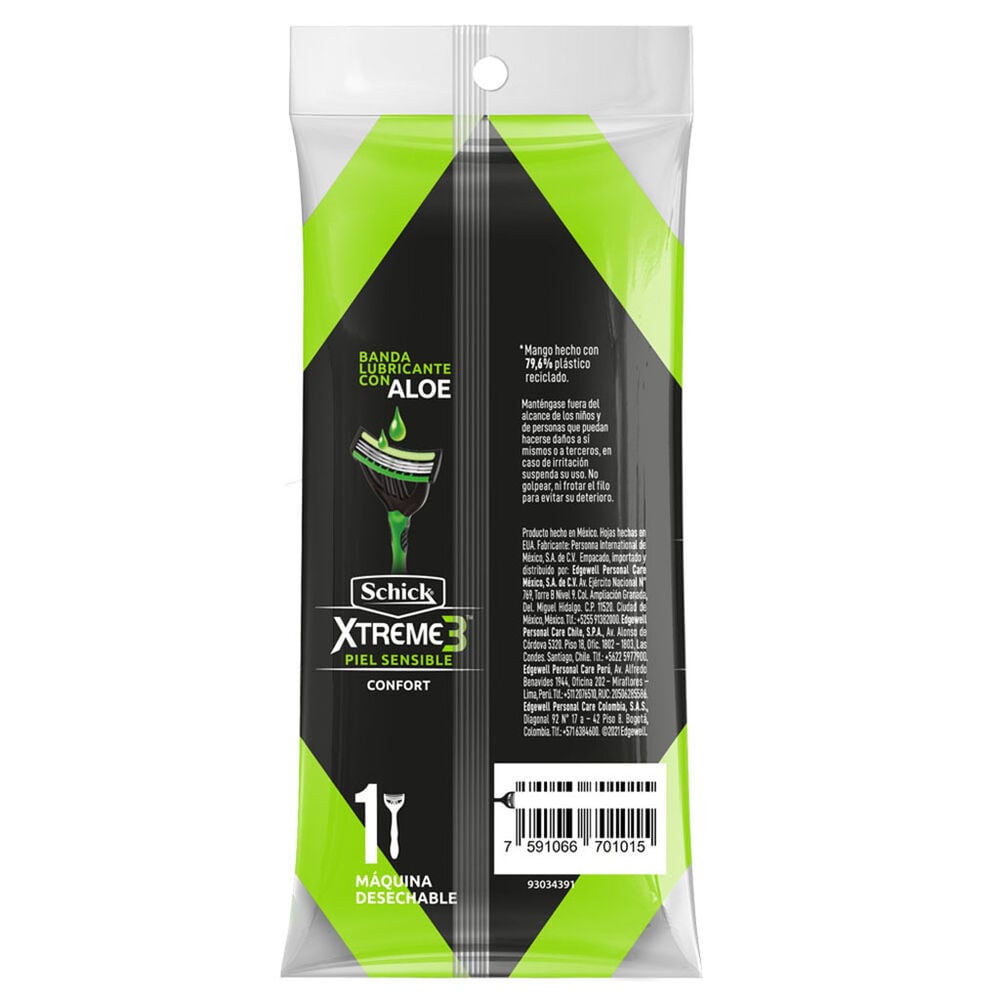 Máquina-Afeitar-Schick-Xtreme-3-Piel-Sensible-Sobre-X-1-imagen-2