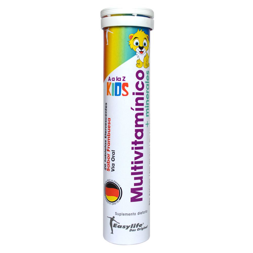 Multivitaminico + Minerales De La A A La Z Kids Tab Eferv Tub  20 Frambuesa