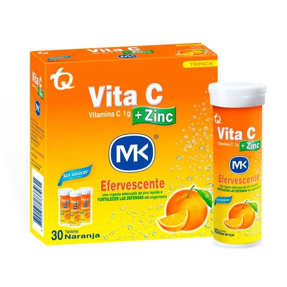 Tripack-Vitac+Zinc-Mk-Sin-Azucar-Tableta-Efervecente-Caja-X-3Tubox10Tableta-Naranja-imagen