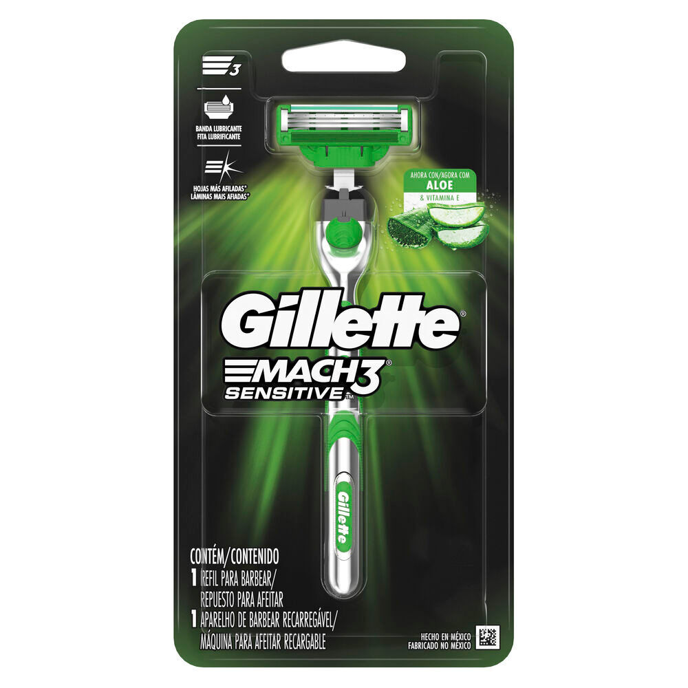 Máquina Para Afeitar Gillette Mach 3 Sensitive Empaque Con 1 Unidad