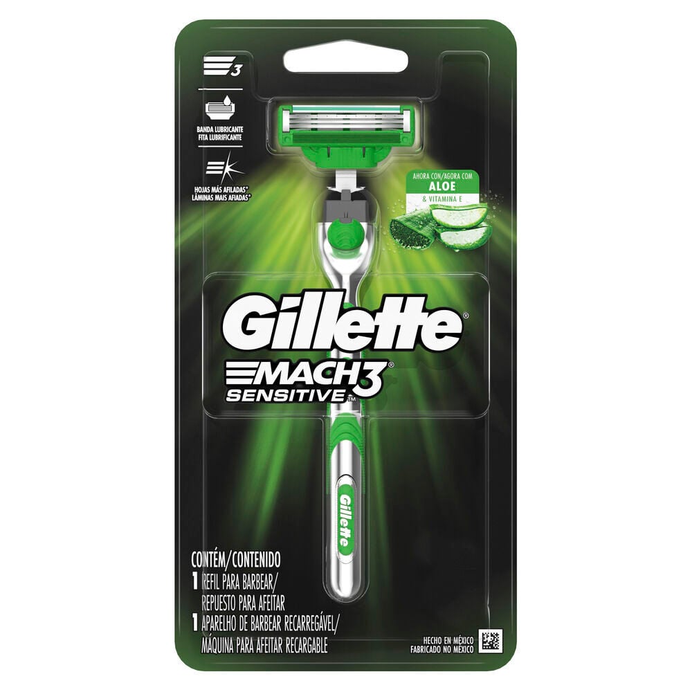Máquina-Para-Afeitar-Gillette-Mach-3-Sensitive-Empaque-Con-1-Unidad-imagen-1