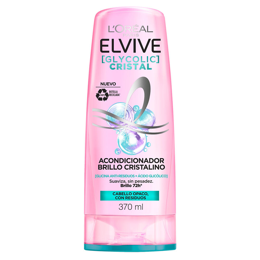 Acondicionador Loreal Paris Elvive Glycolic Brillo Cristalino Frasco X 370Ml