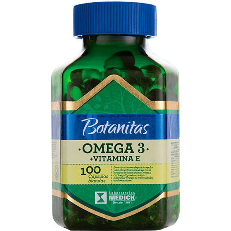 Omega 3 + Vitamina E Botanitas Cápsulas Blandas Frasco X 100
