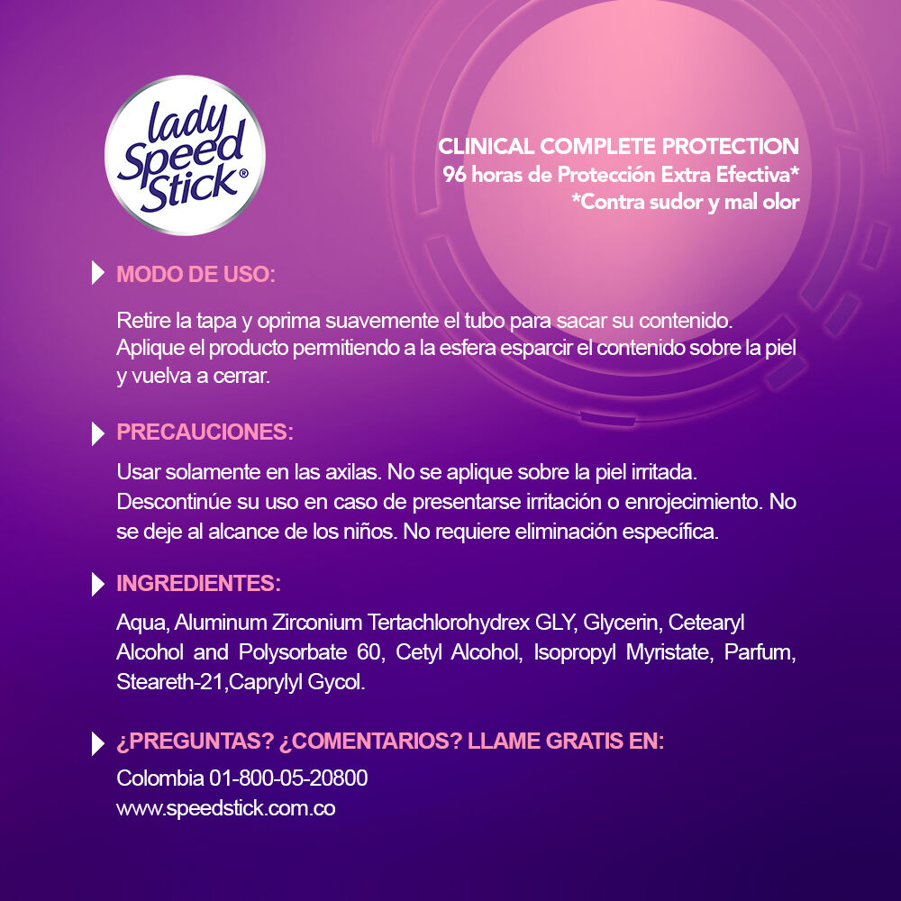 Desodorante-Clinical-Complete-Lady-Speed-Stick-Crema-72H-Tubo-X-100Gr-imagen-5