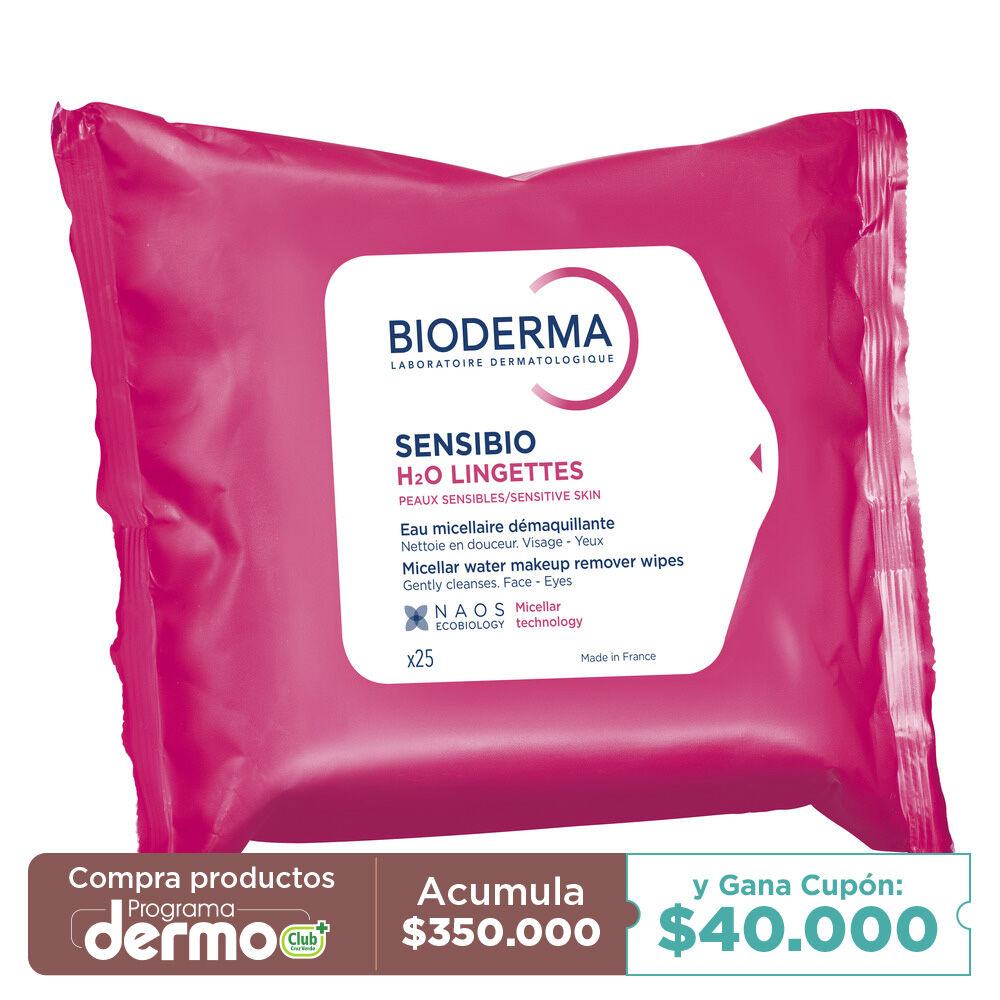 Toallitas-Desmaquillantes-Sensibio-H20-Bioderma-Lingettes-Paquete-por-25-imagen-2