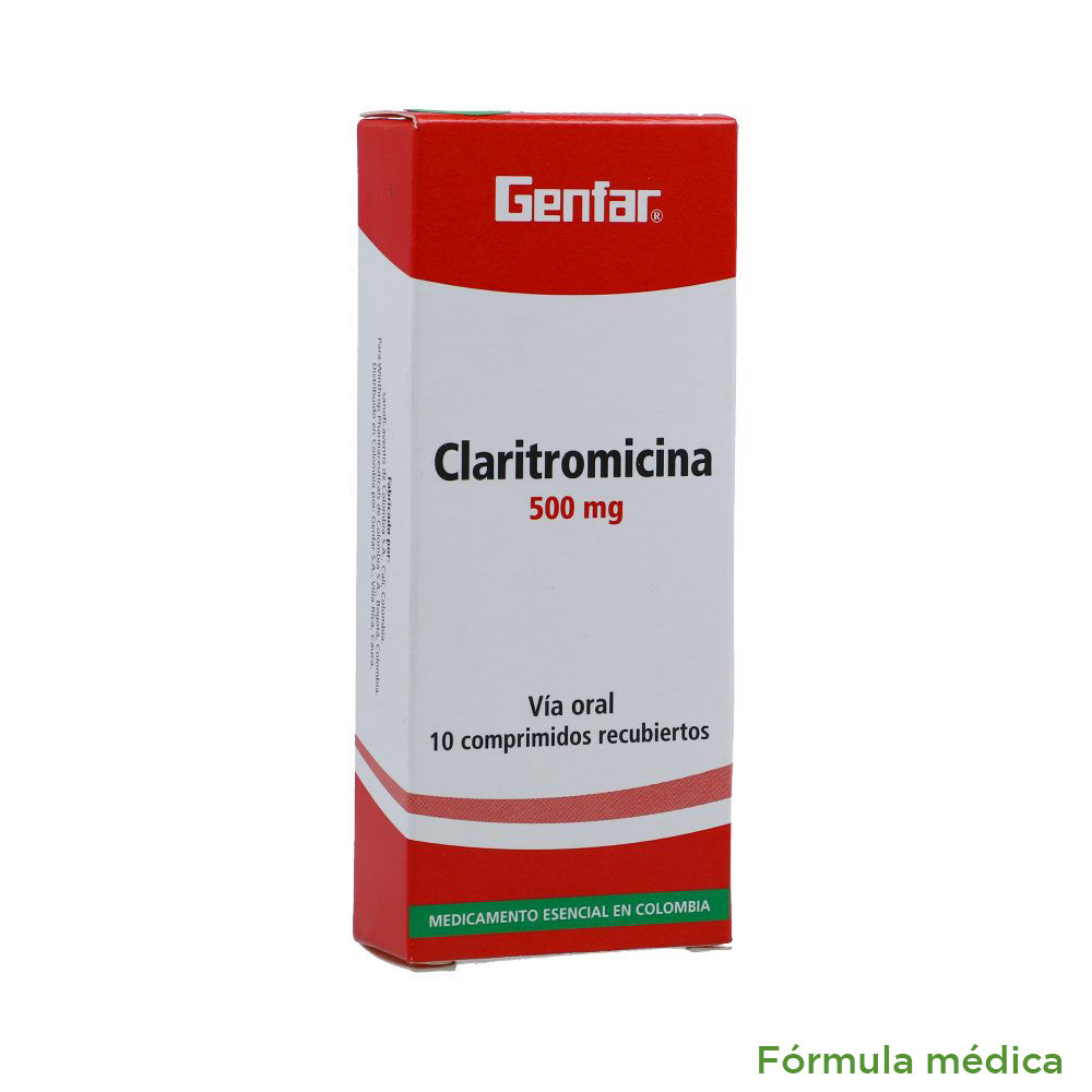 Claritromicina Genfar 500Mg Caja X 10 Tabletas