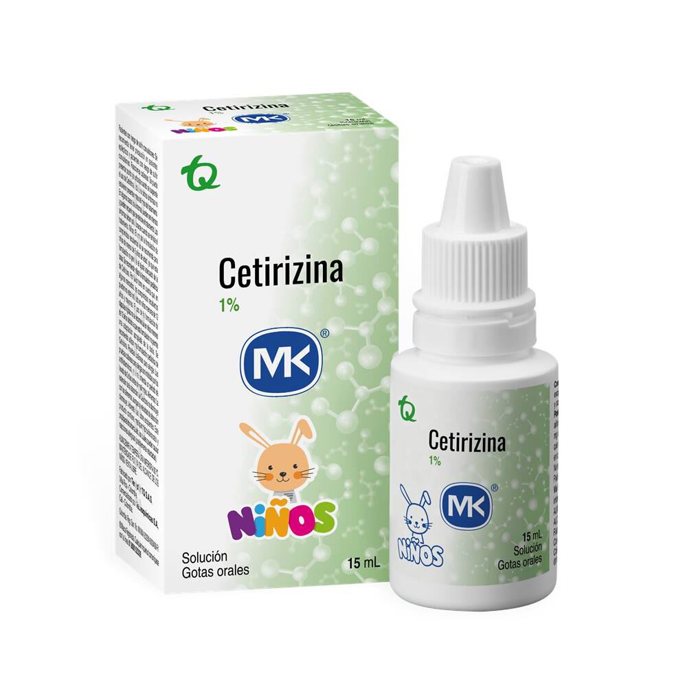 Cetirizina Gotas 1% Solución Oral Mk Frasco X 15 mL