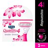Repuesto-Cuchilla-Afeitar-Schick-Quattro-4-For-Women-Sensitive-Sobre-X-2-imagen
