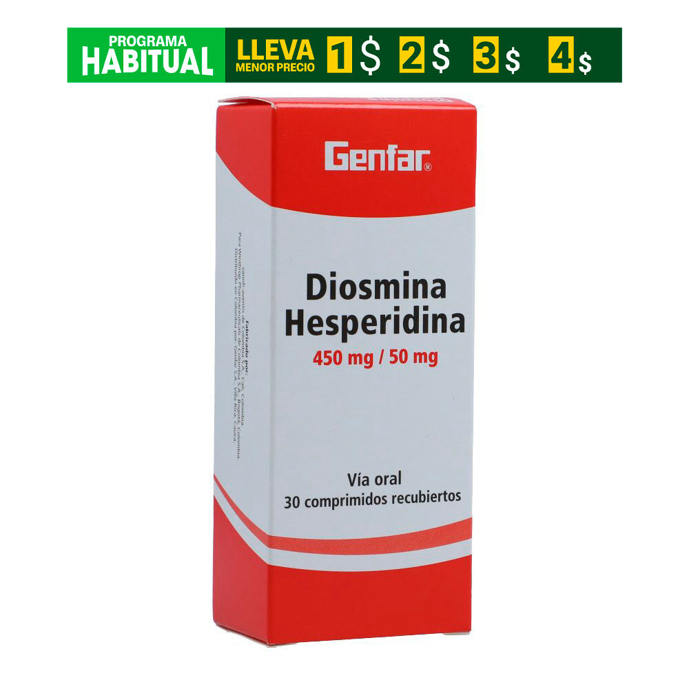 Diosmina-450-Mg/Hesperidina-50-Mg-Caja-X-30-Tabletas-Recubiertas-imagen