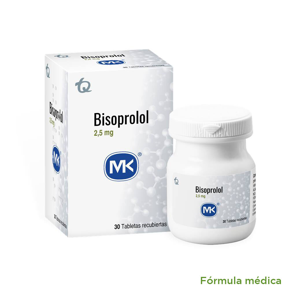 Bisoprolol Mk 2.5Mg Frasco X 30 Tabletas Recubierta