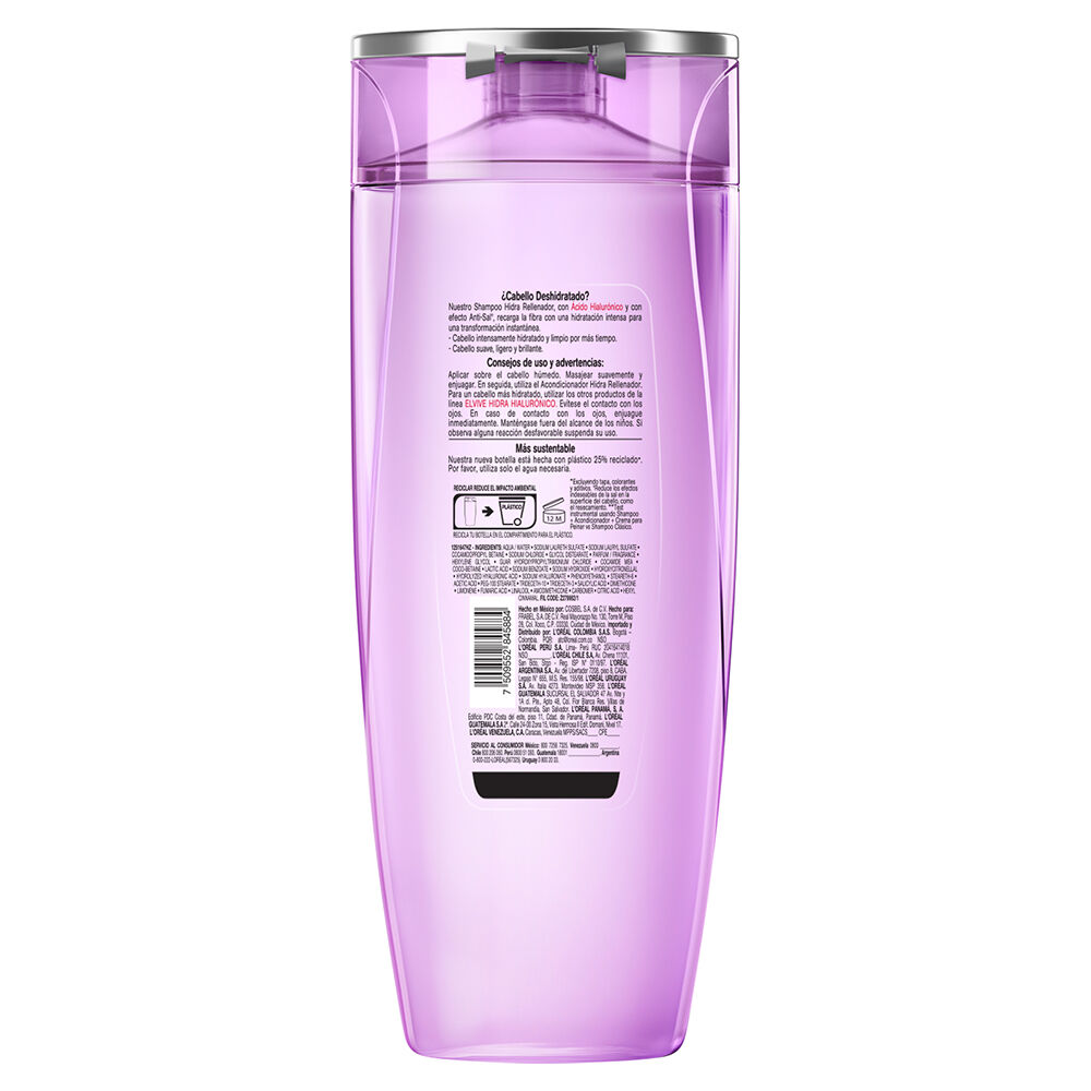 L'Oreal-Paris-Elvive-Hidra-(Hialur&oacute;nico)-Shampoo-Hidra-Rellenador-Frasco-X-370mL-imagen-5