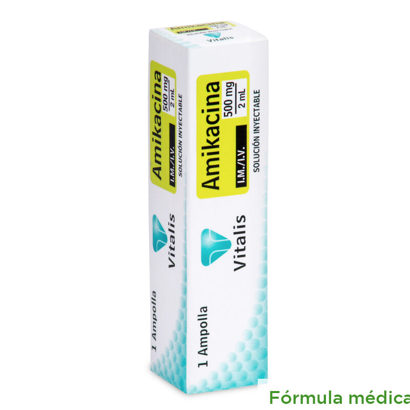 Amikacina 500Mg/2Ml(250Mg/Ml) Solucion InyecTabletasle Cajas X 1 Vitalis