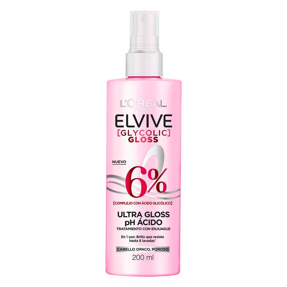 Tratamiento-Con-Enjuague-Loreal-Paris-Elvive-Glycolic-Gloss-6%-Ph-Acido-Frasco-X-200Ml-imagen-2