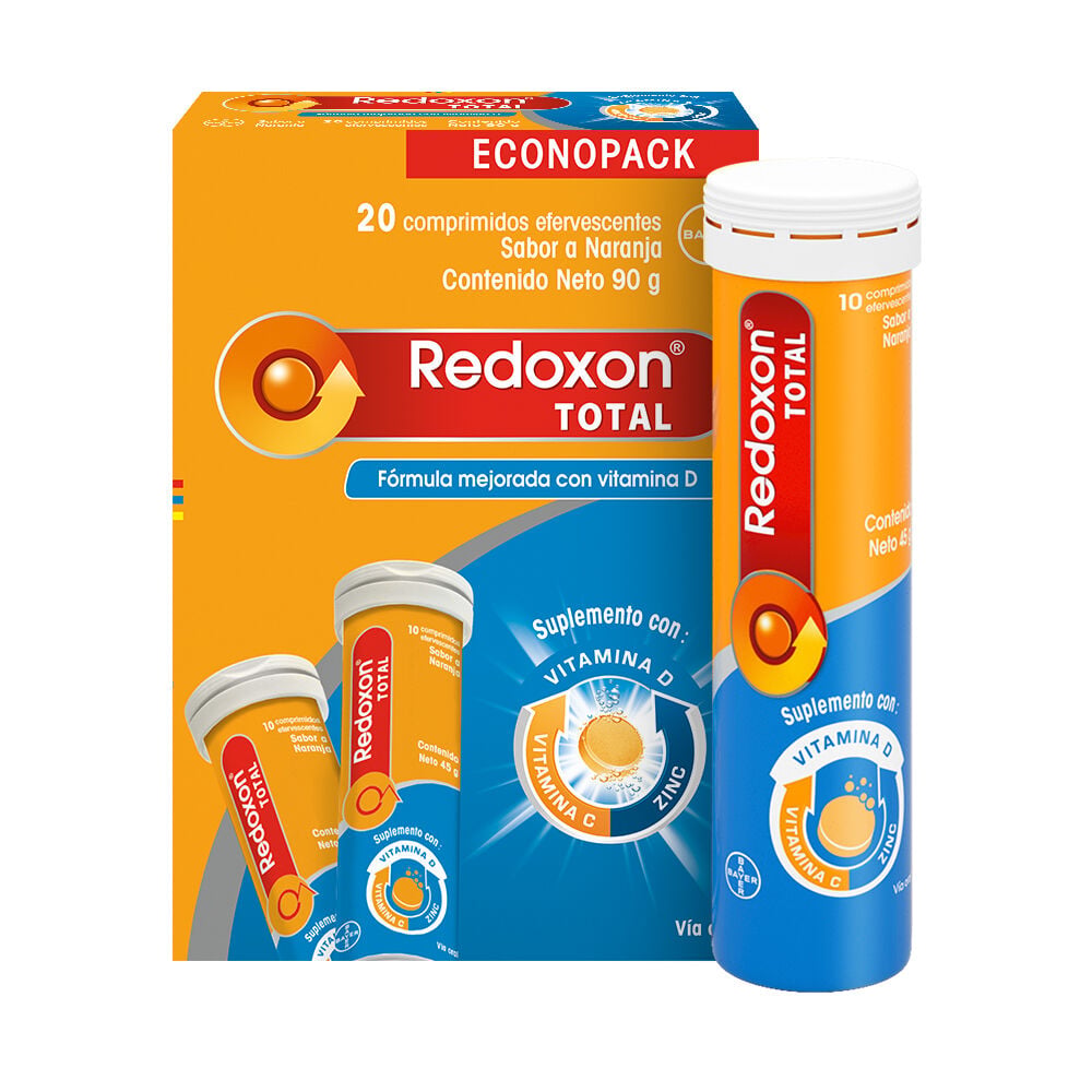 Econopack-Redoxon-Total-Sabor-Naranja-Tabletas-Efervecentes-Paquete-X-2-Tubos-X-10-Unidades-imagen-2