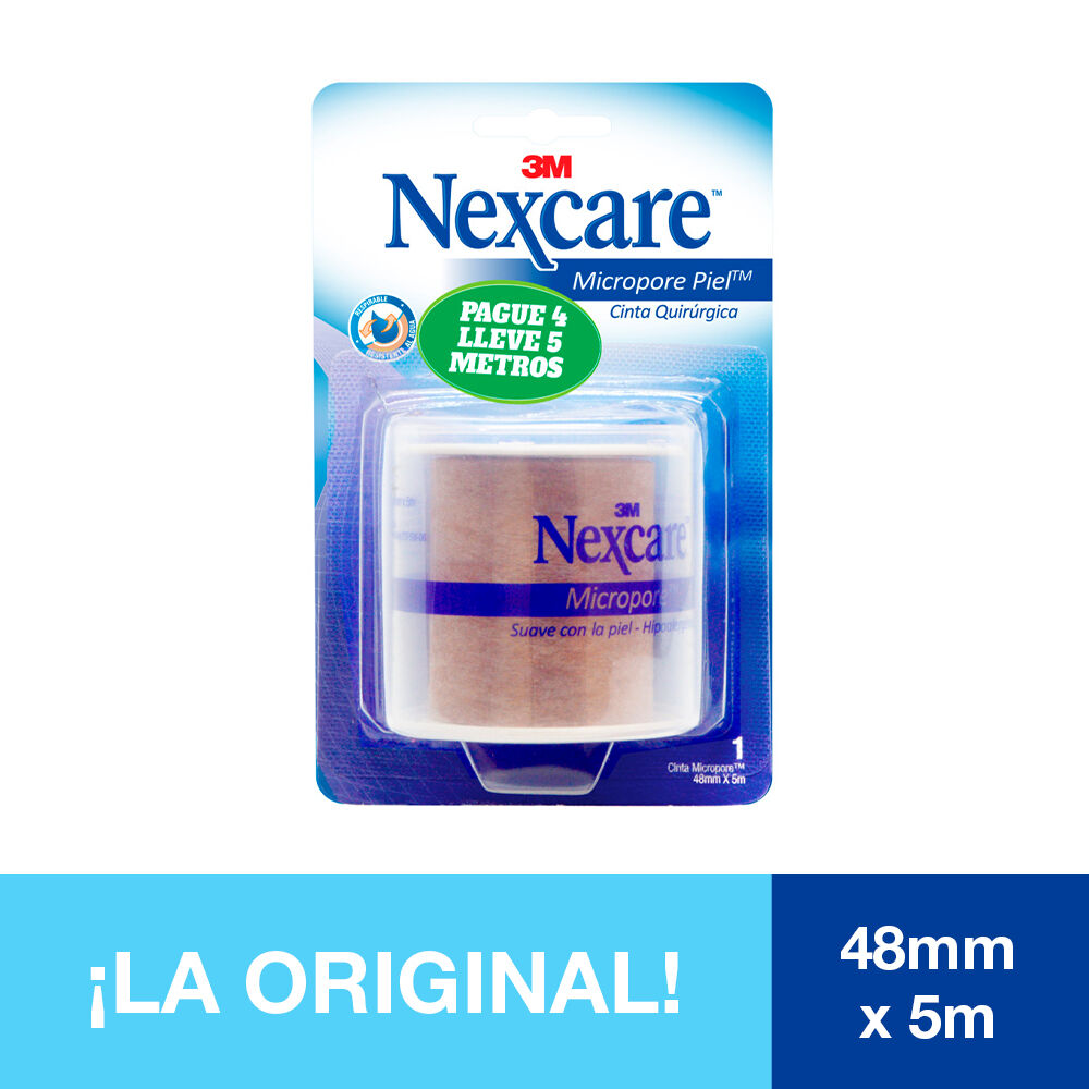 Promo-Cinta-Microporosa-Nexcare-Sobre-1-Rollo-5-metros-Gratis-1-metro-(48-mm-X-5-metros)-imagen-2