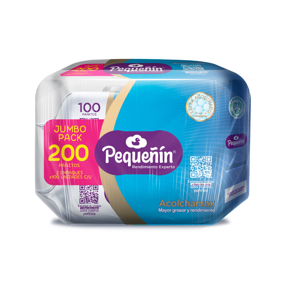 Pañitos-Humedos-Pequeñin-Alcochamax-Jumbo-Pack-Bol-X-2-Paquete-x-100-imagen