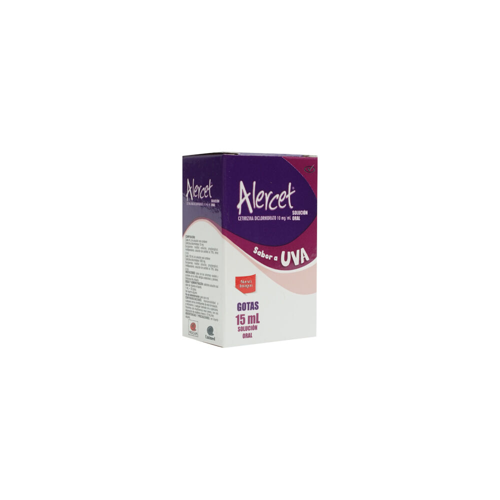 Alercet 10 mg/mL(1%) Gotas Frasco X 1 5mL Uva